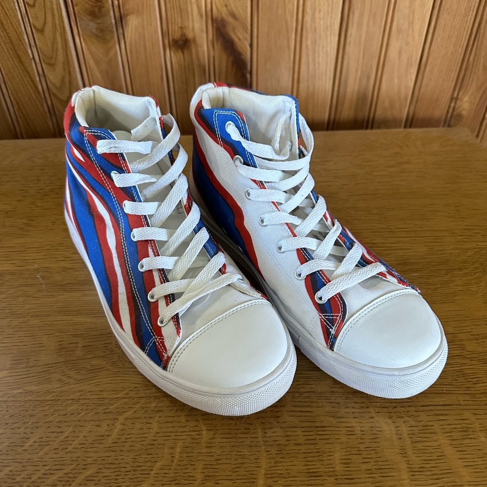 High-Top Sneakers in White, Red & Blue- Buffalo Bills